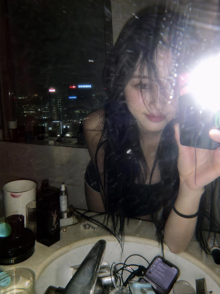 Moody Late-Night Mirror Selfie