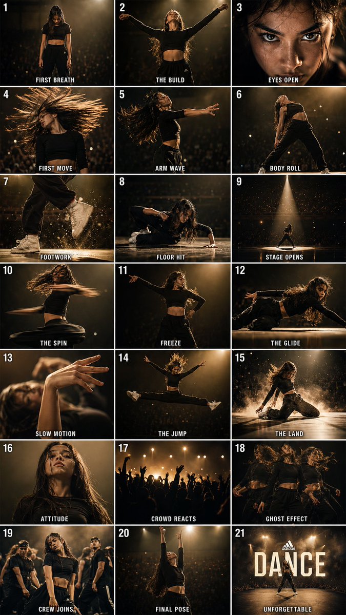 Dancer 21-Panel Cinematic Grid