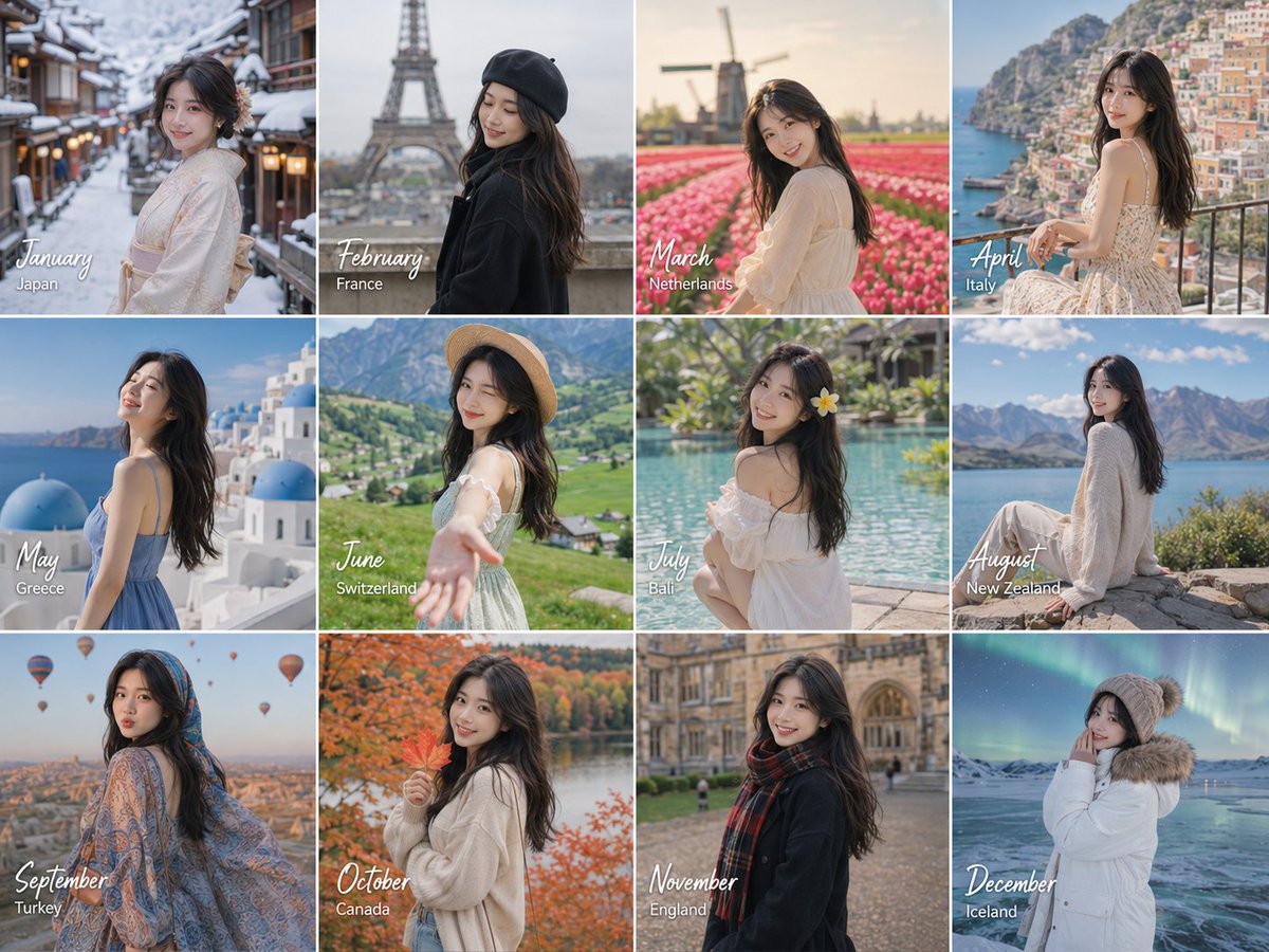 Twelve Months Global Travel Collage