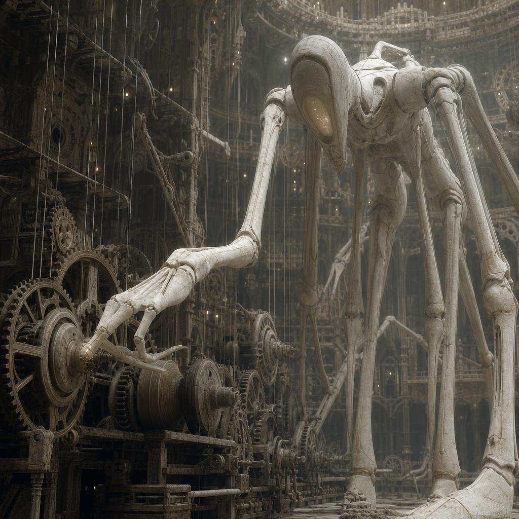 Giant Automaton In Gothic Clockwork Cathedral