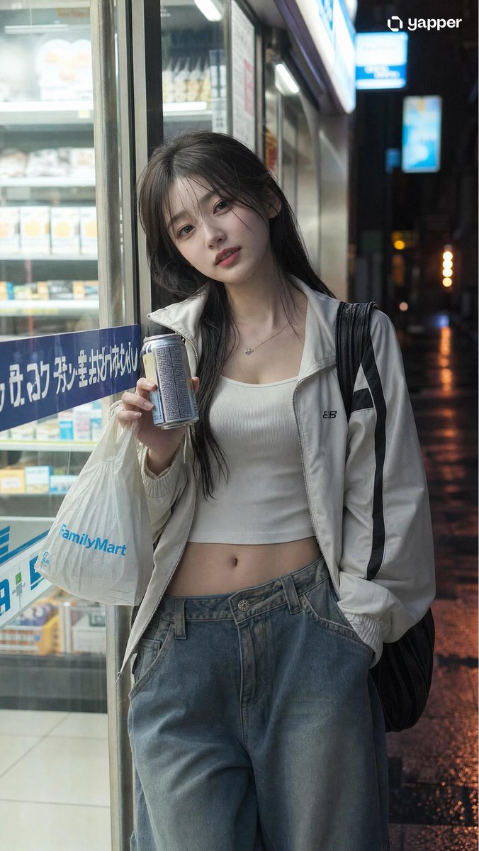 Cool Girl at Night Store