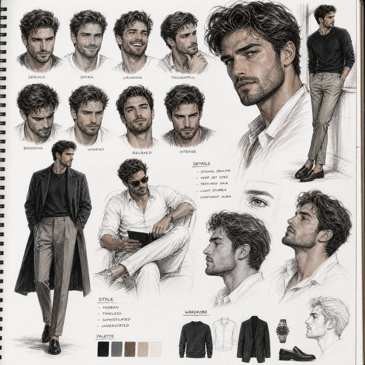 Handsome Man Fashion Sketchbook