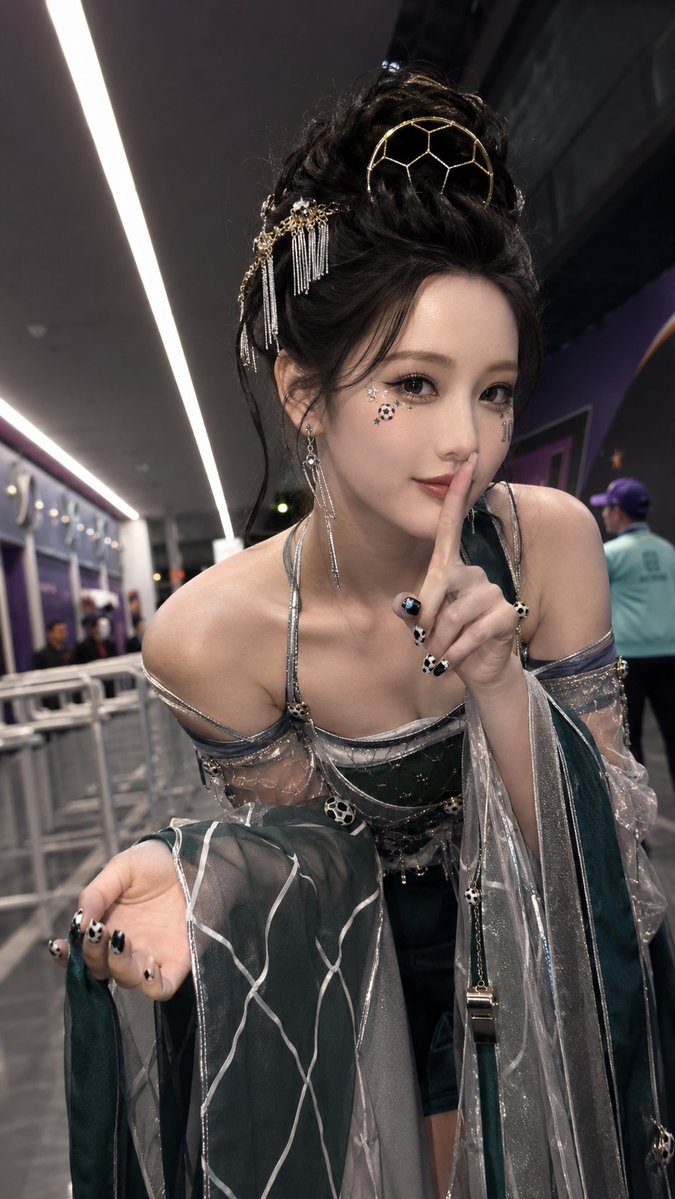 Mysterious Ancient-Style Football Babe Portrait
