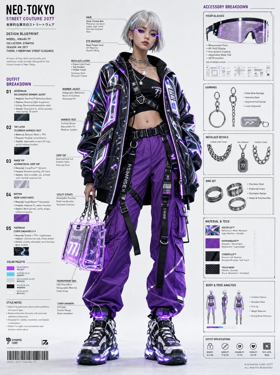 Cyberpunk Streetwear Fashion Blueprint