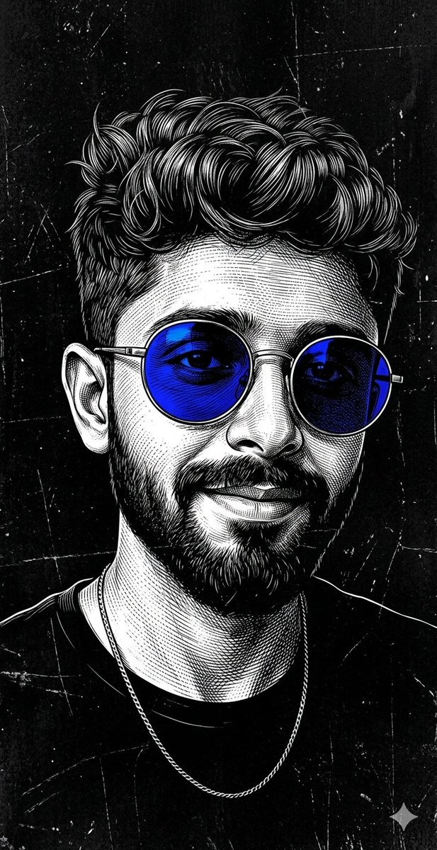 Edgy Scratchboard Portrait Art