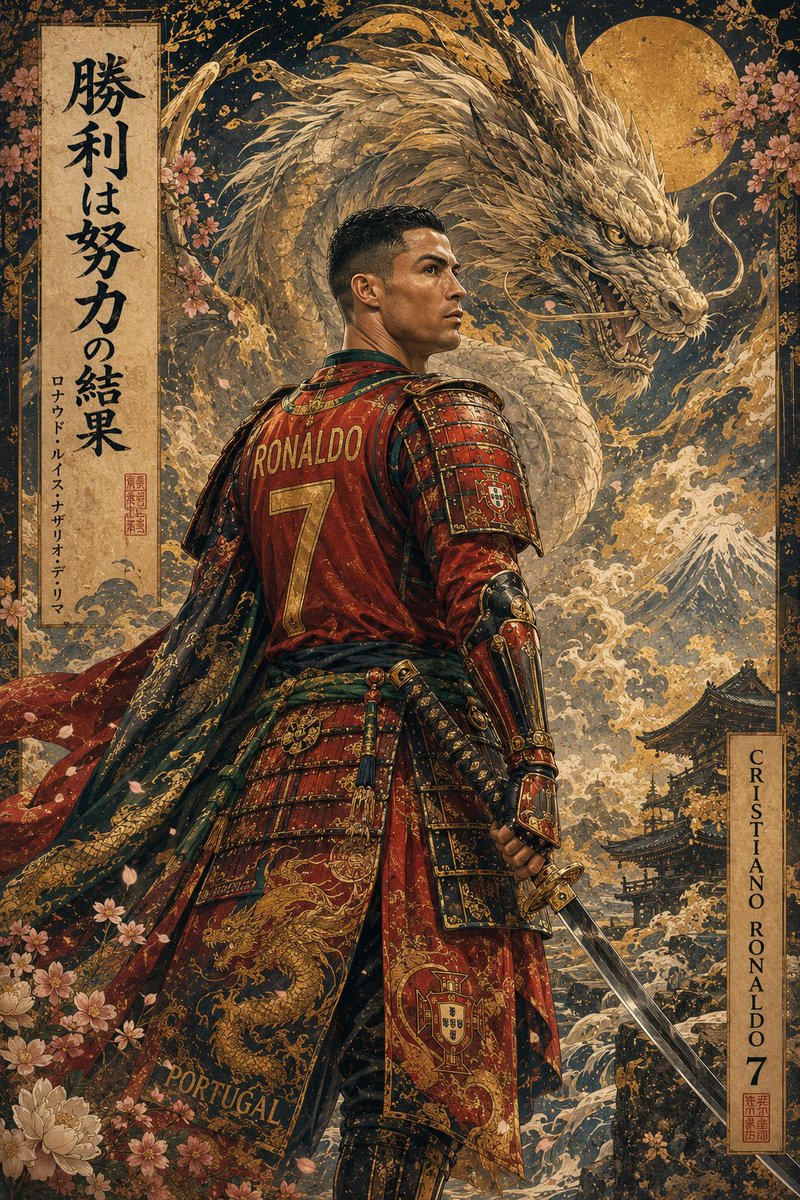 Ukiyo-e Samurai Warlord Fantasy Art