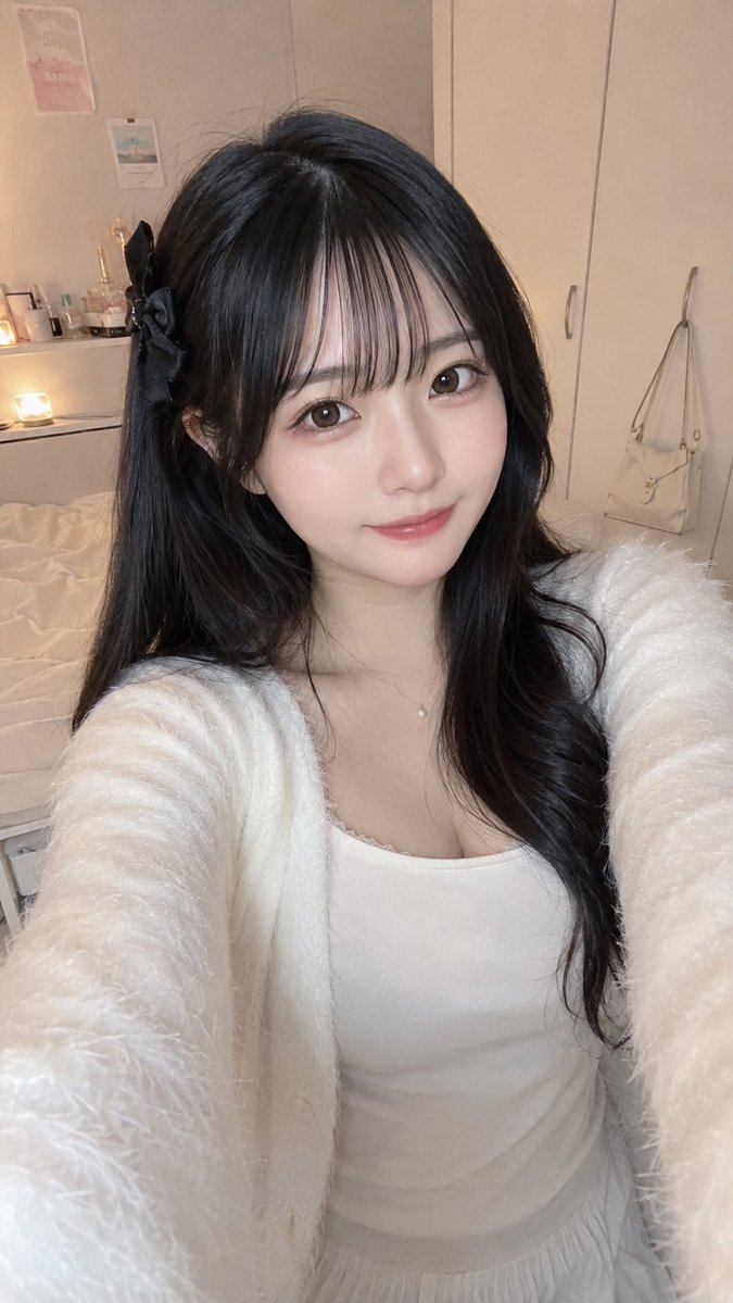 Cozy Bedroom Selfie Girl