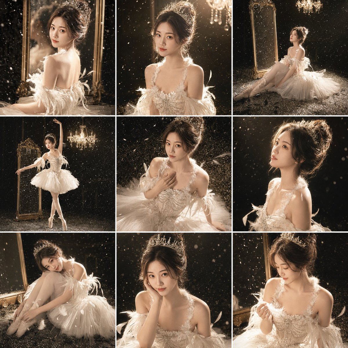 Luxury Ballet Nine Grid Portrait