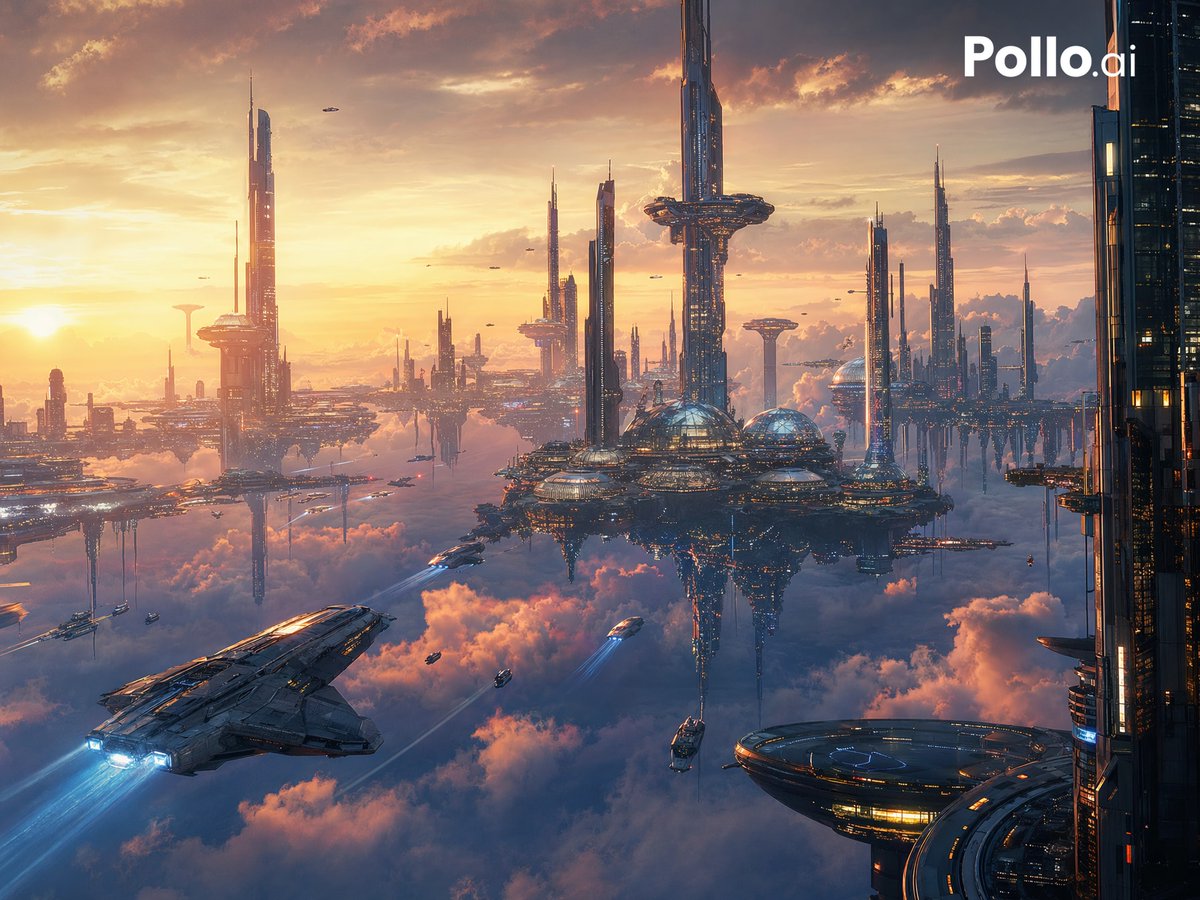 Sci-Fi Sky City Sunset