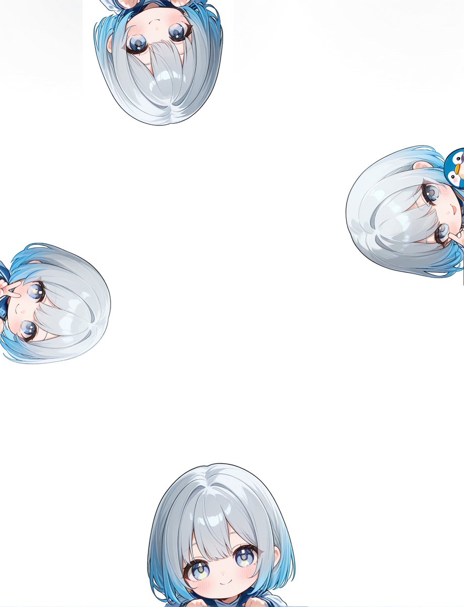 Peek-a-Boo Penguin Chibi Wallpaper