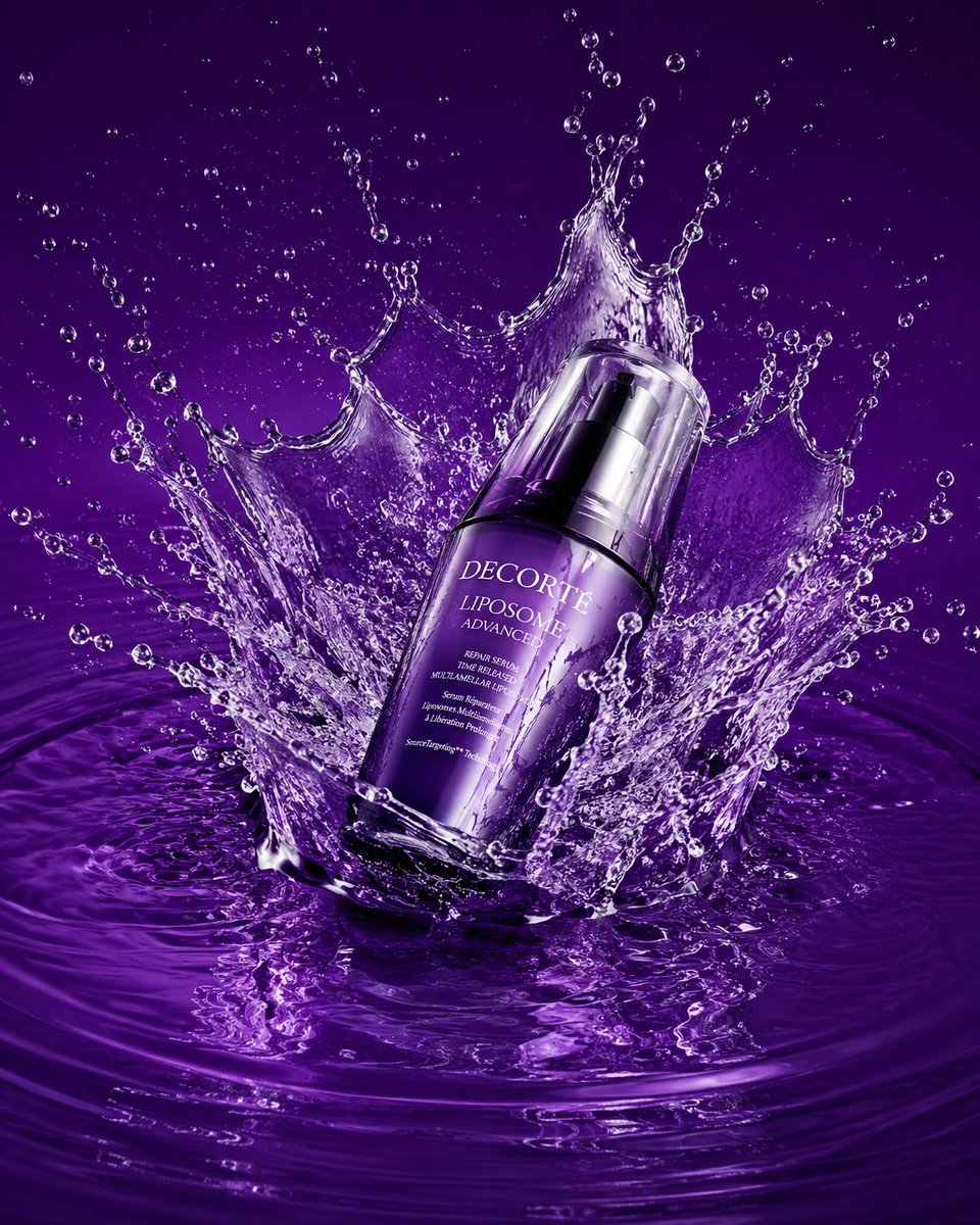 Purple Splash Skincare Product Photography