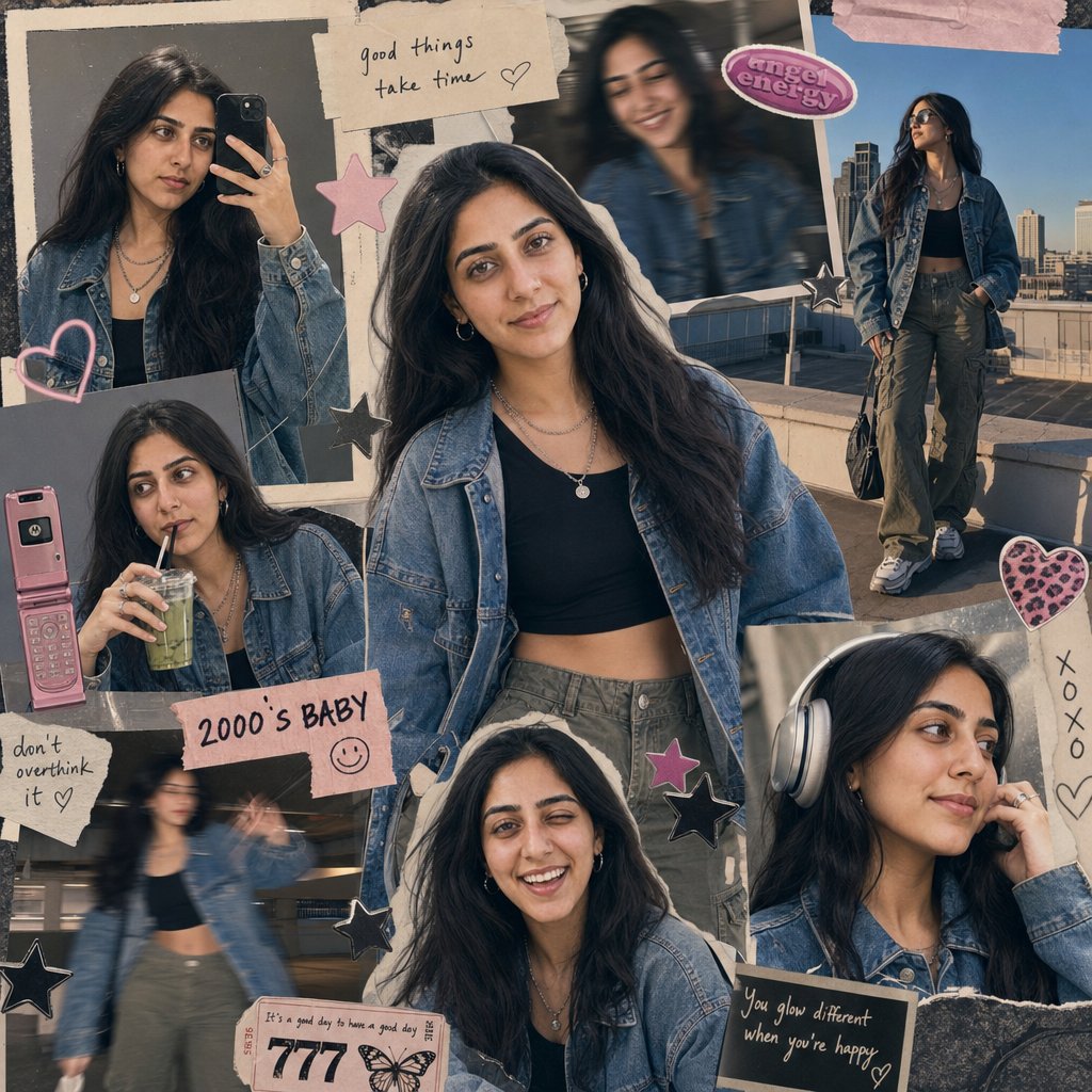 Dreamy Y2K Inspired Collage Portrait