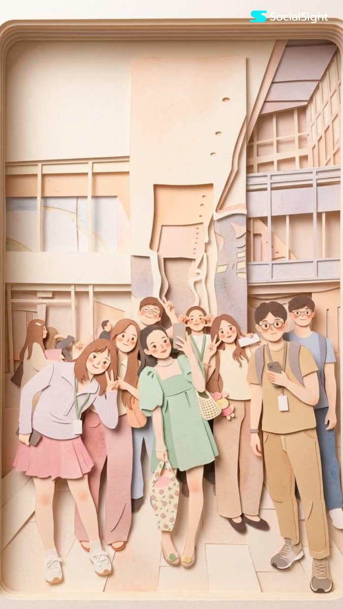 Soft Pastel Papercraft Diorama Art