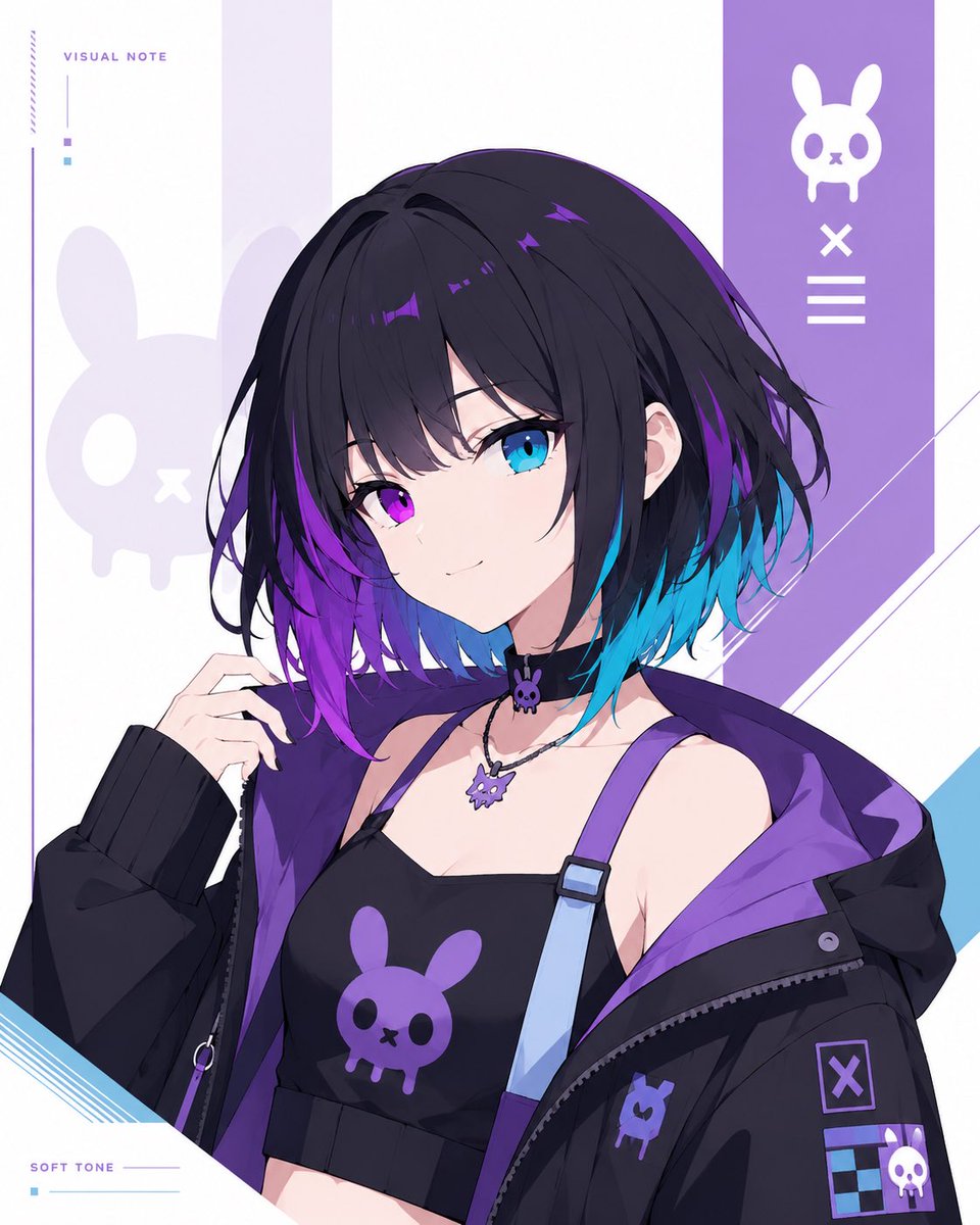 Cyber Goth Bunny Girl OC Card