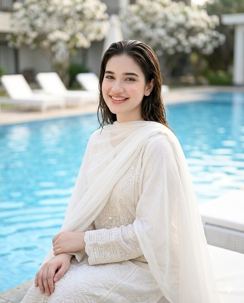 Poolside Fashion Portrait