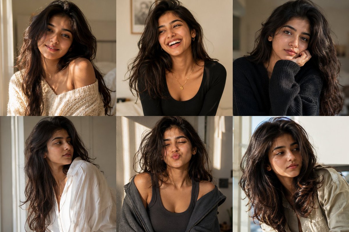 South Asian Woman Candid Portrait Collage