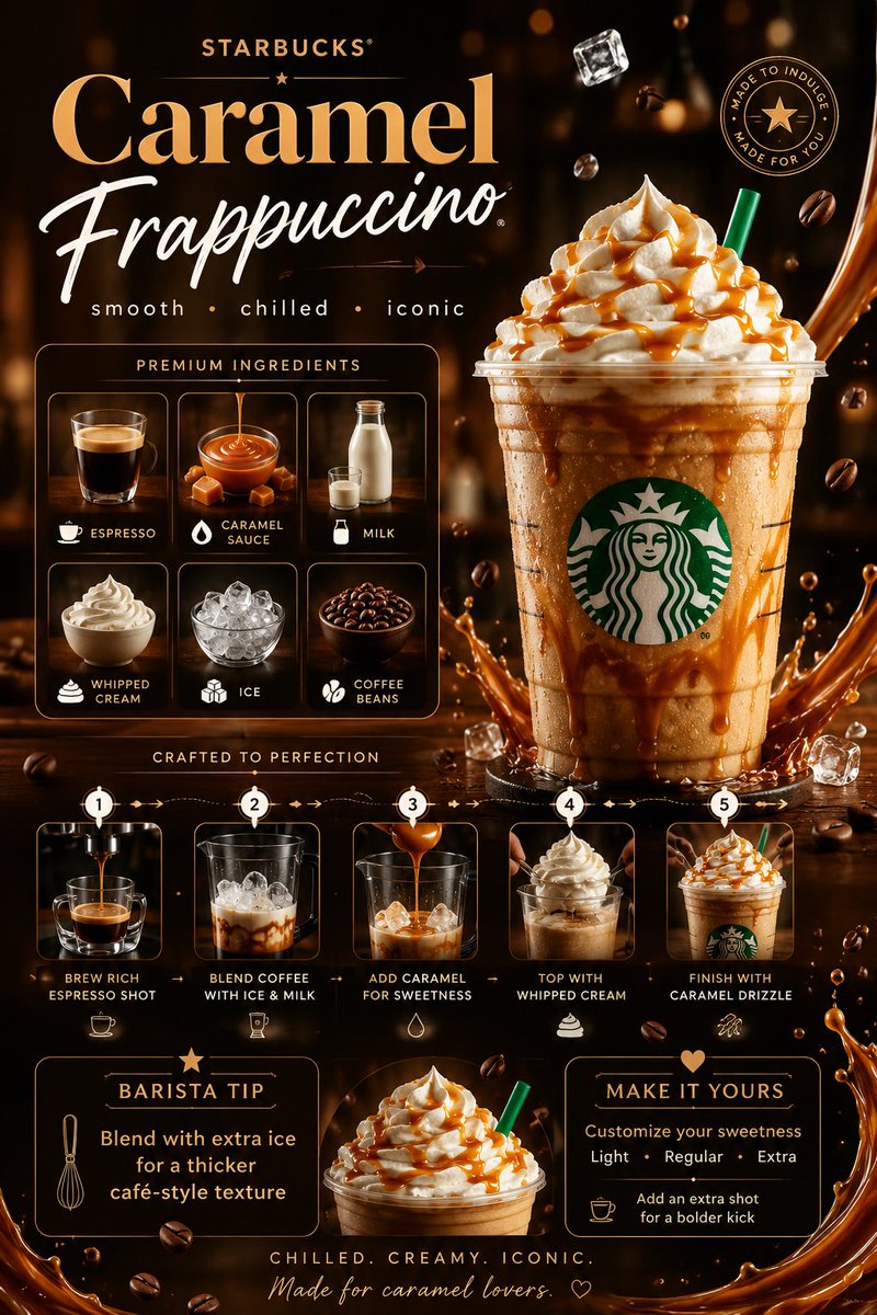 Caramel Frappuccino Luxury Poster