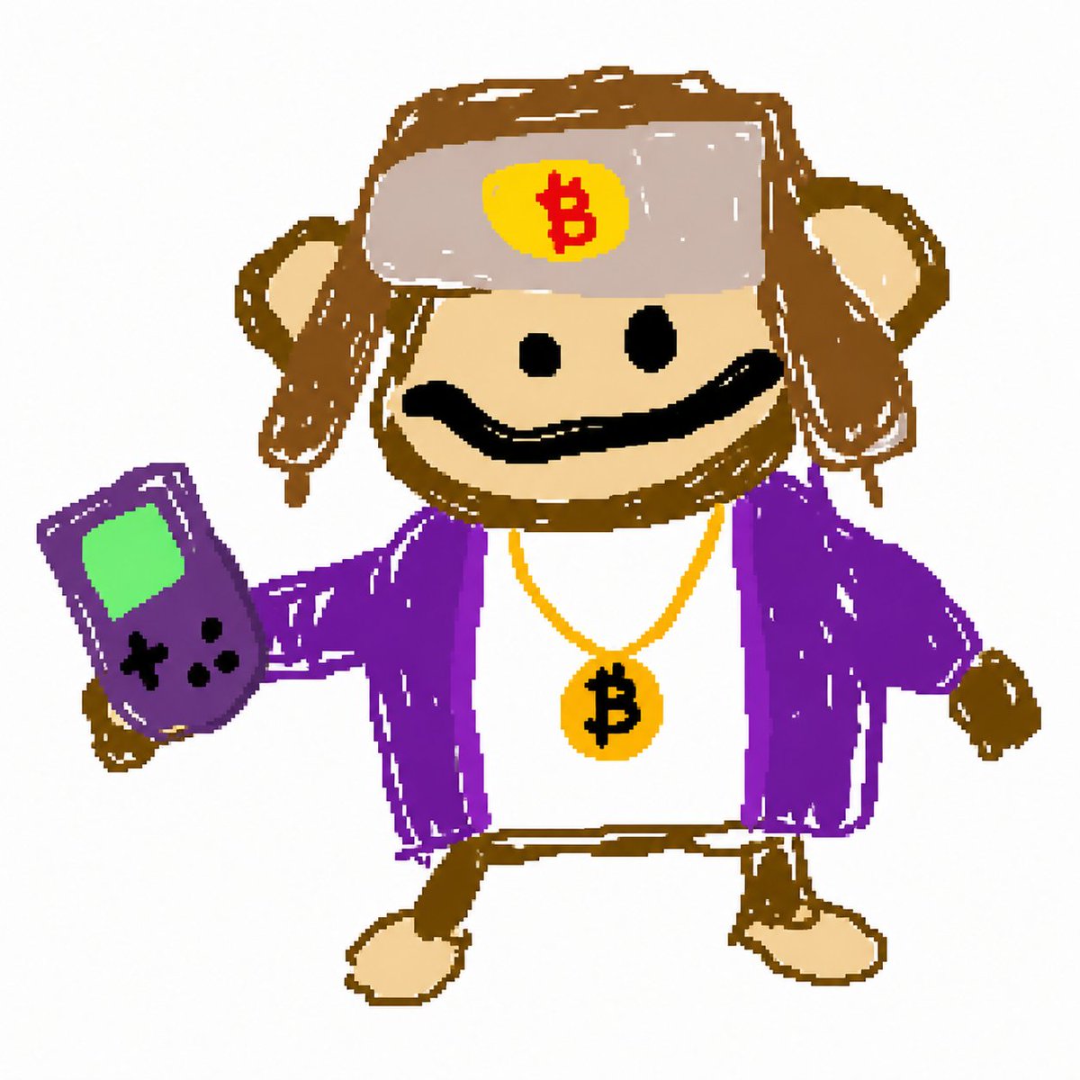 Bitcoin Monkey Doodle Art