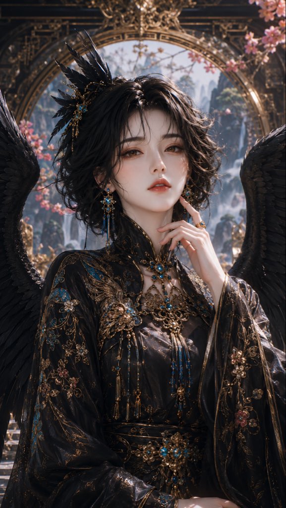 Black Feather Goddess Oriental Fantasy