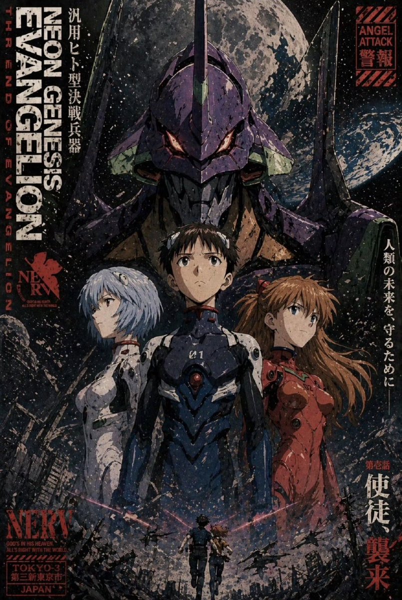 Evangelion Vintage Mecha Poster
