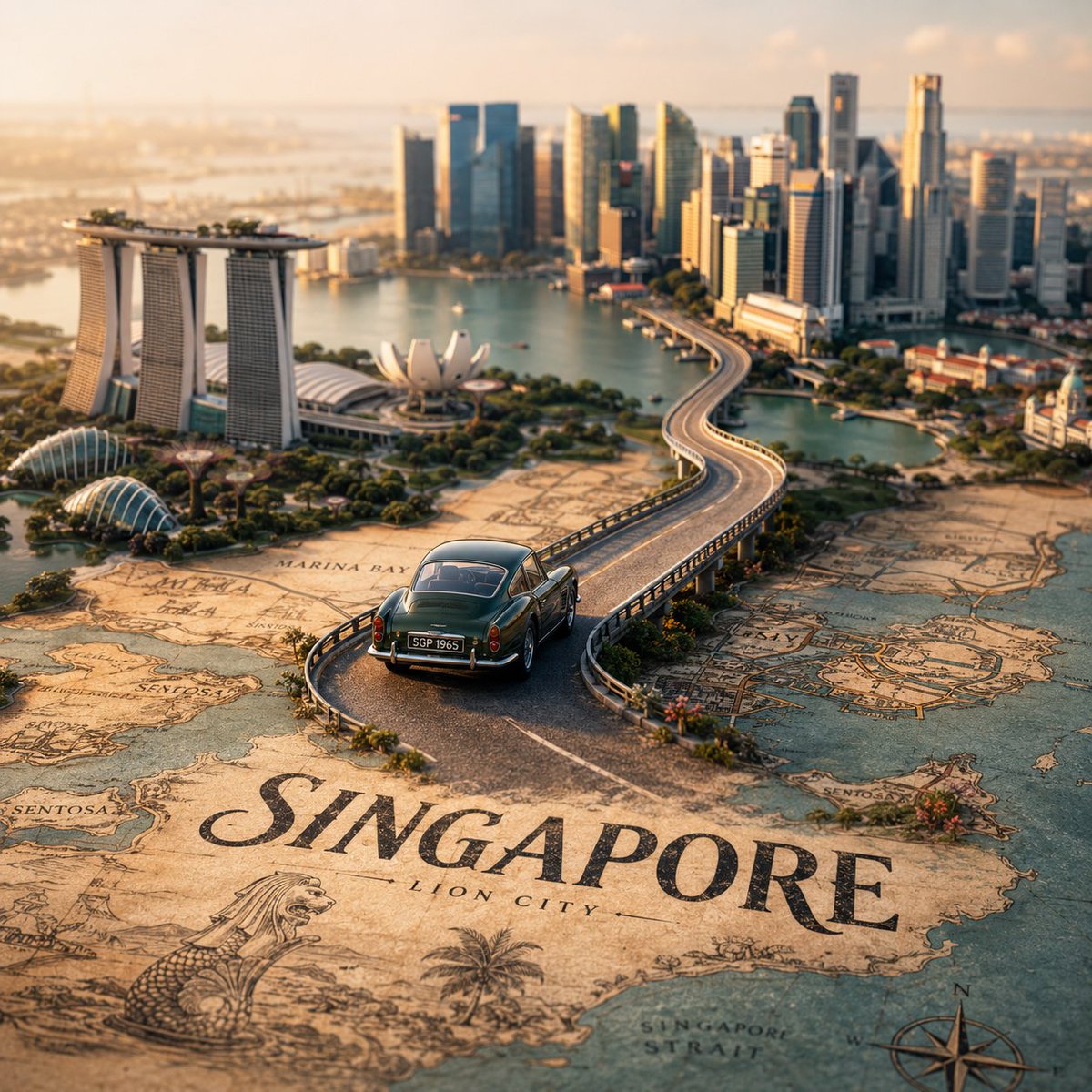 Cinematic Miniature City Travel Scene