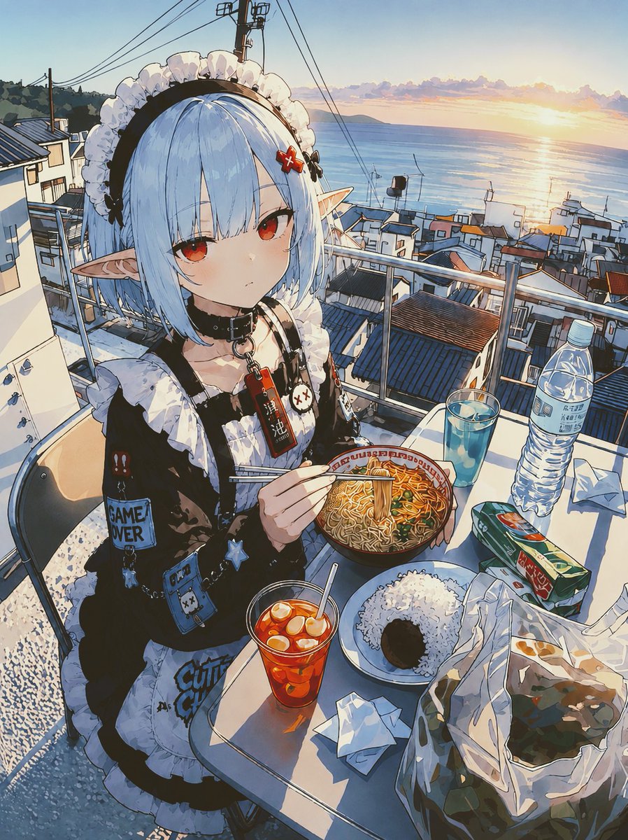 Elf Maid Rooftop Sunset Dinner