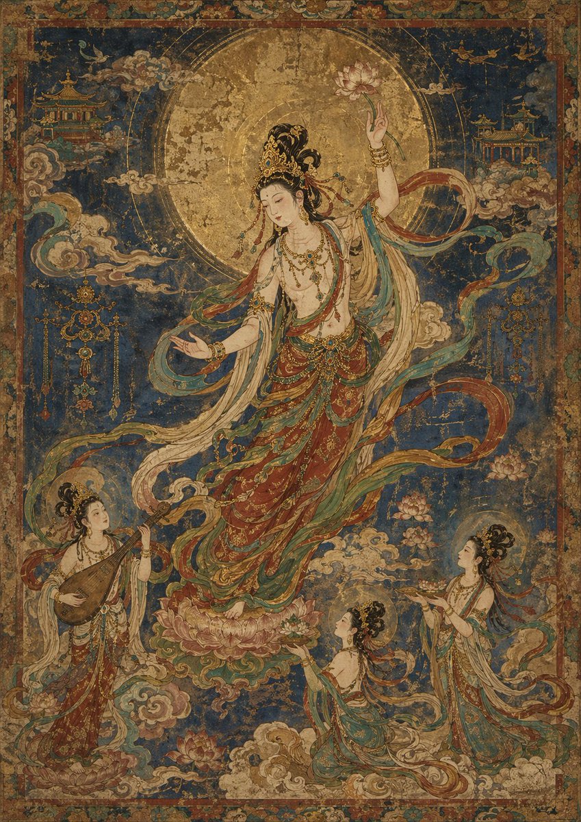 Ancient Bodhisattva Mural Art