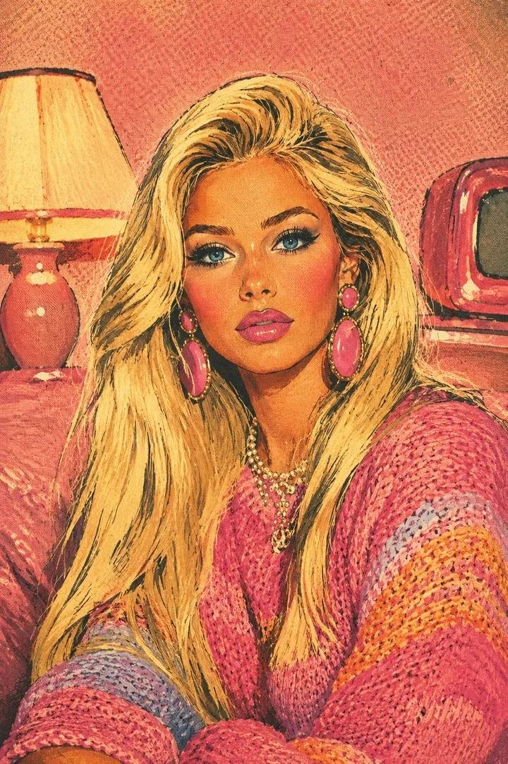 Vintage Beauty Magazine Illustration
