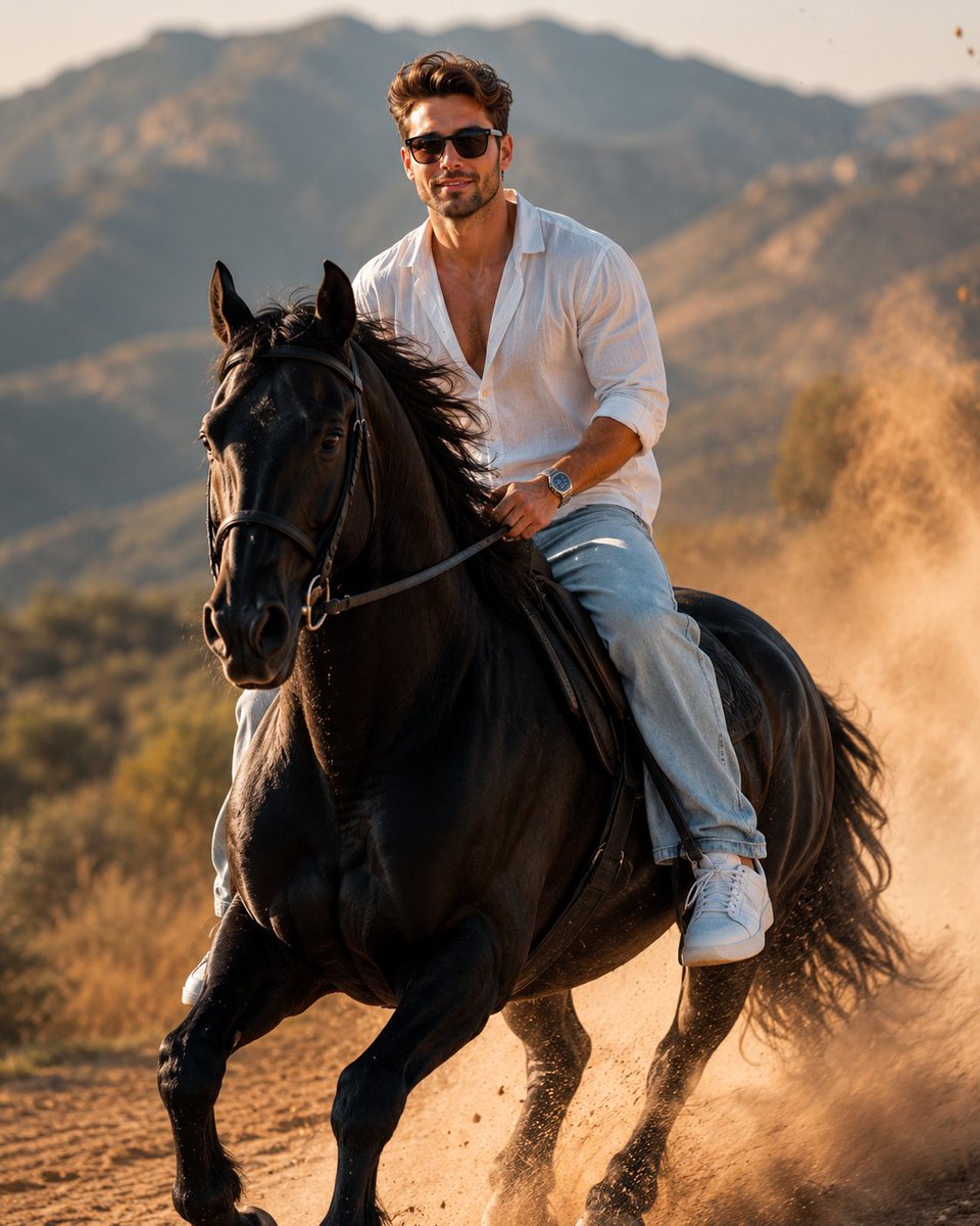 Stylish Young Rider Galloping