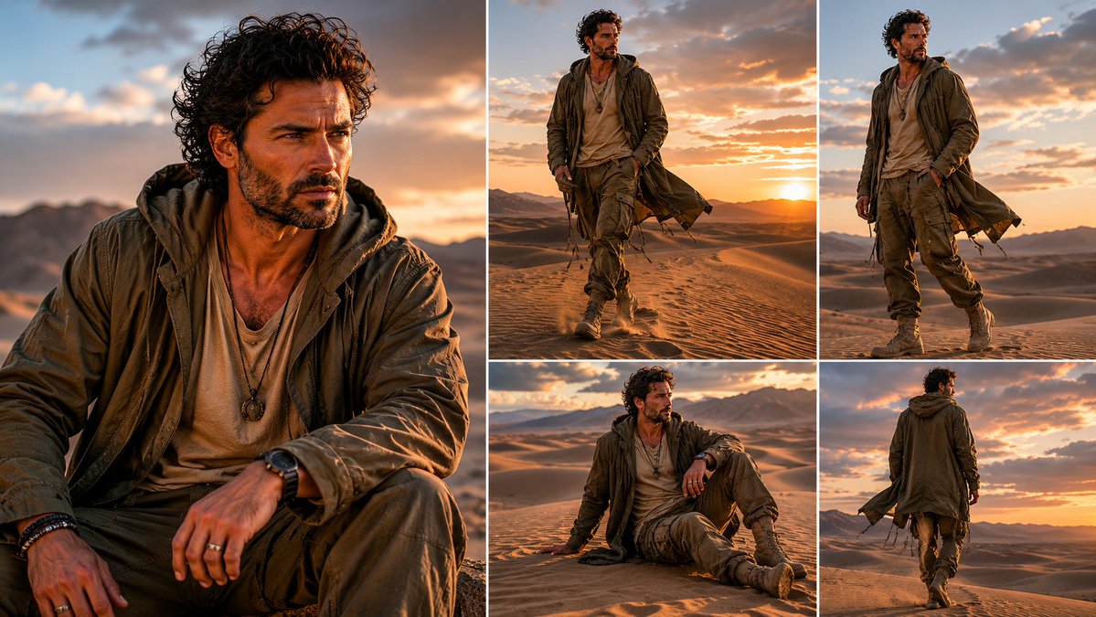 Desert Wanderer Sunset Collage