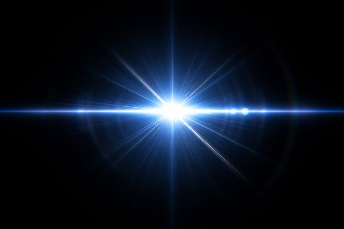Electric Blue Cross Lens Flare