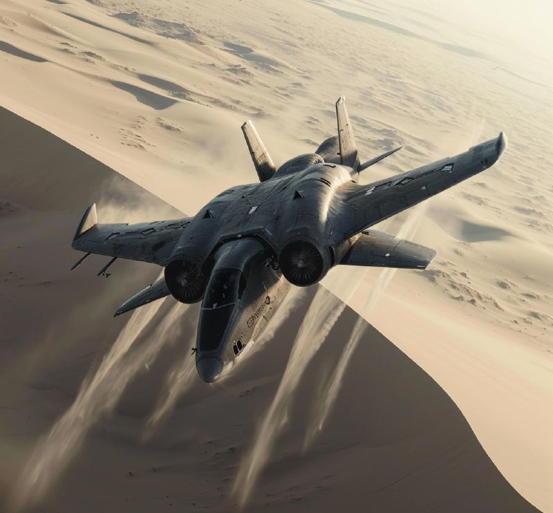 Military Plane Flying Low Over Desert Sand