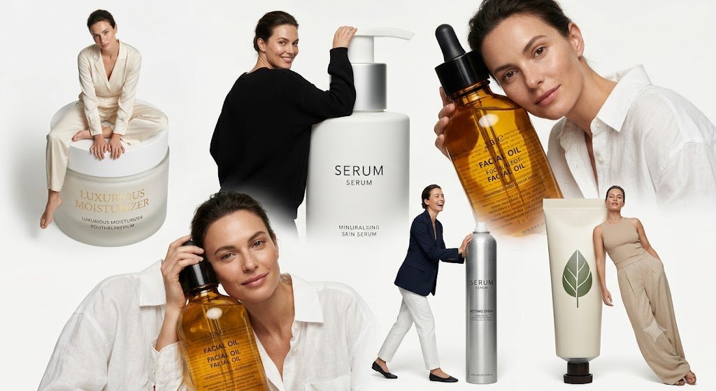 Luxury Skincare Ad Collage