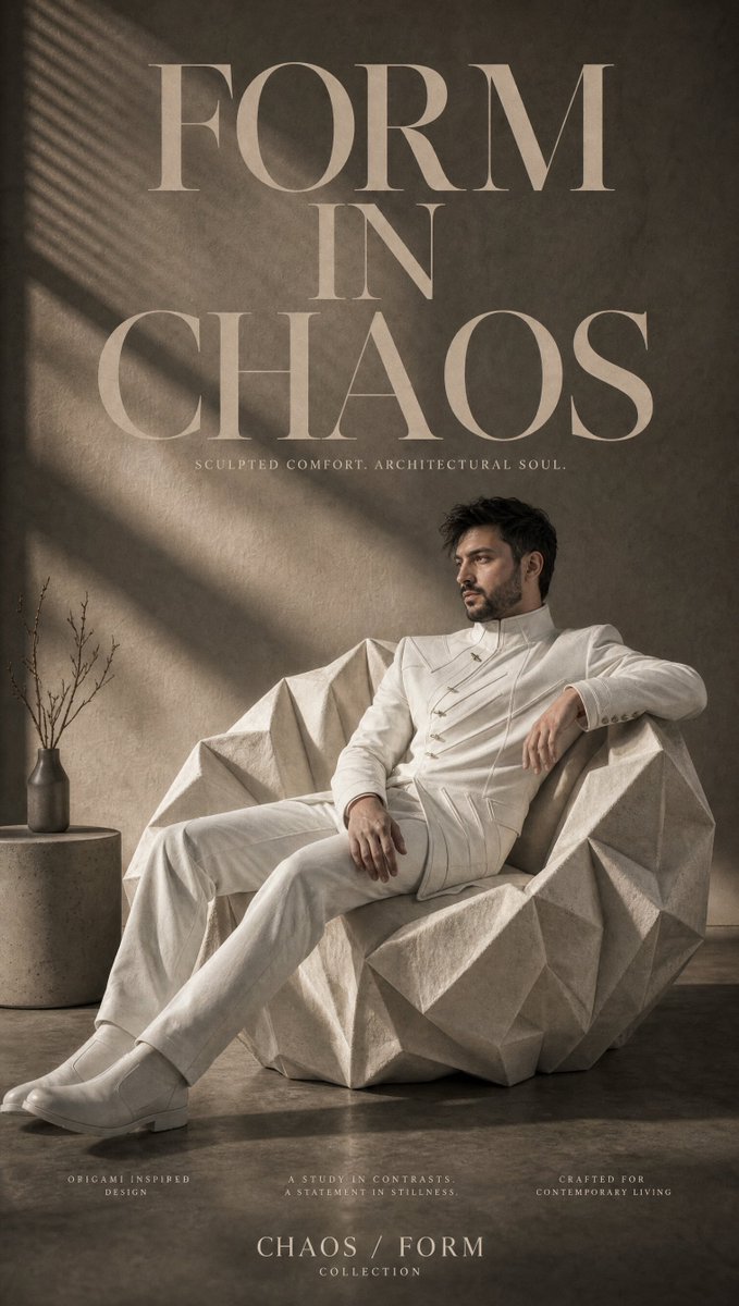 Crumpled Paper Chair Editorial Aesthetic