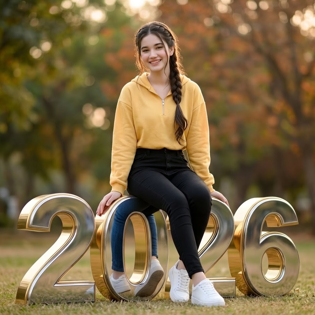 Girl Sitting on Gold 2026 Numbers