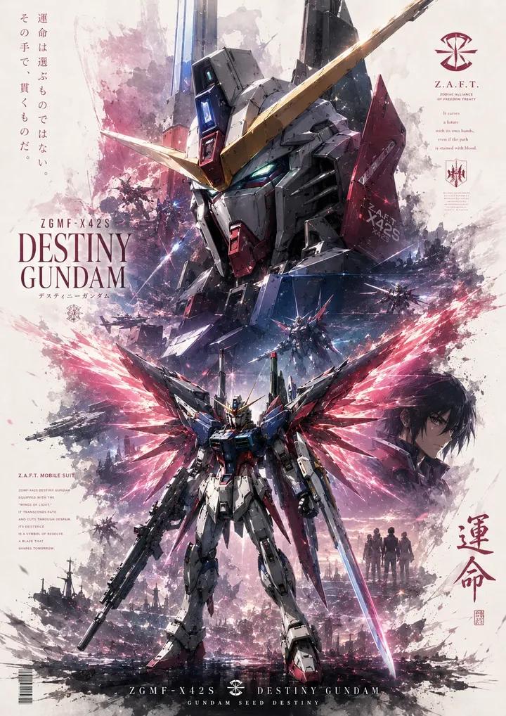 Destiny Gundam Mecha Poster