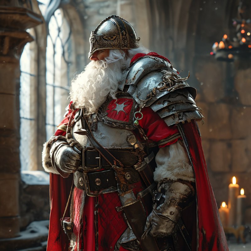 Santa Claus as a Fantasy Medieval Knight