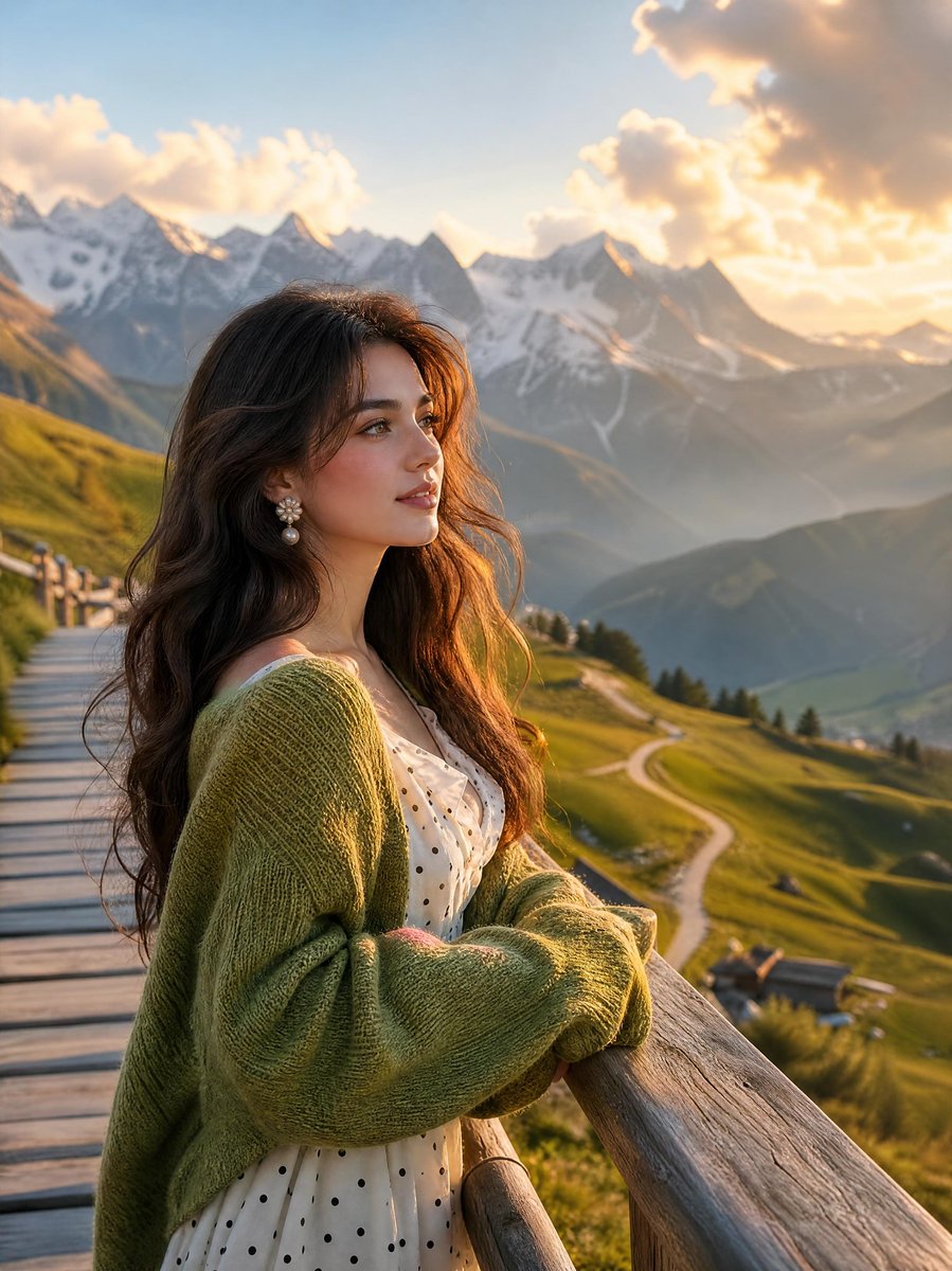 Cinematic Alpine Portrait In Golden Hour