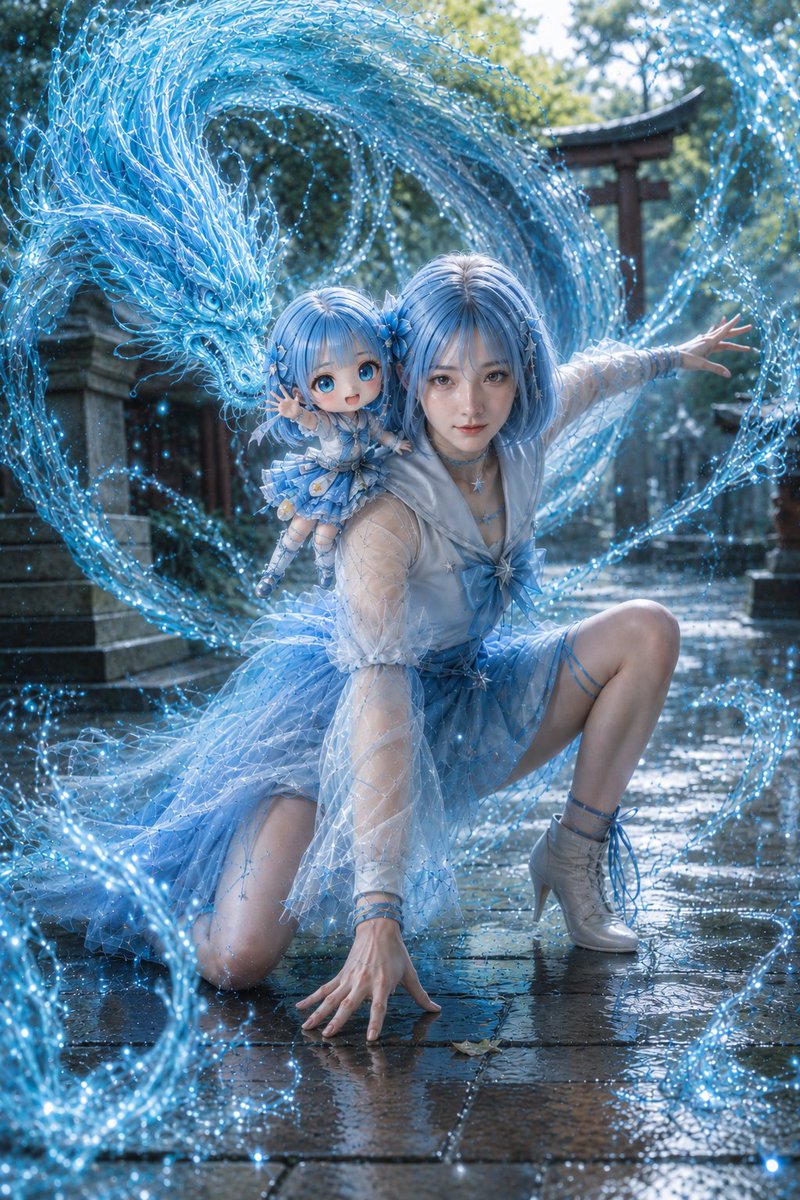 Water Dragon Magical Girl Shrine Fantasy