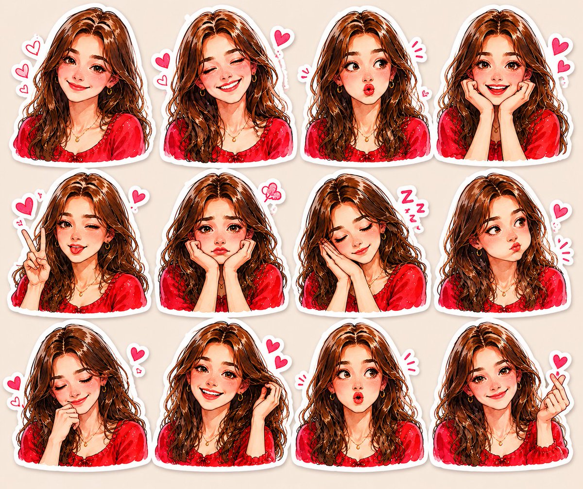 Kawaii Anime Girl Sticker Pack