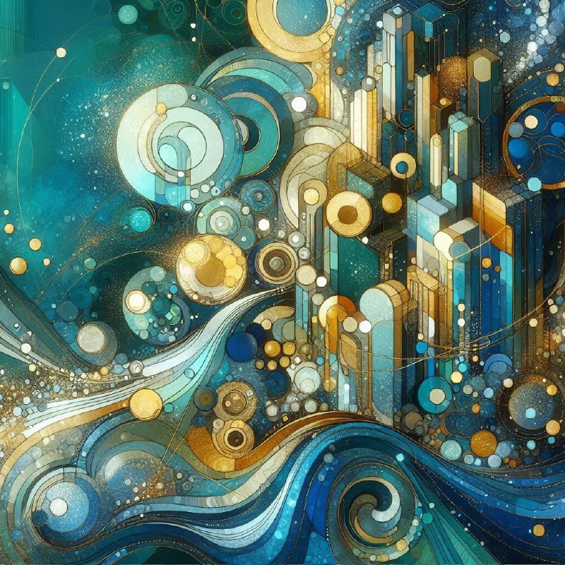 Klimt Style Underwater Futuristic City Farewell