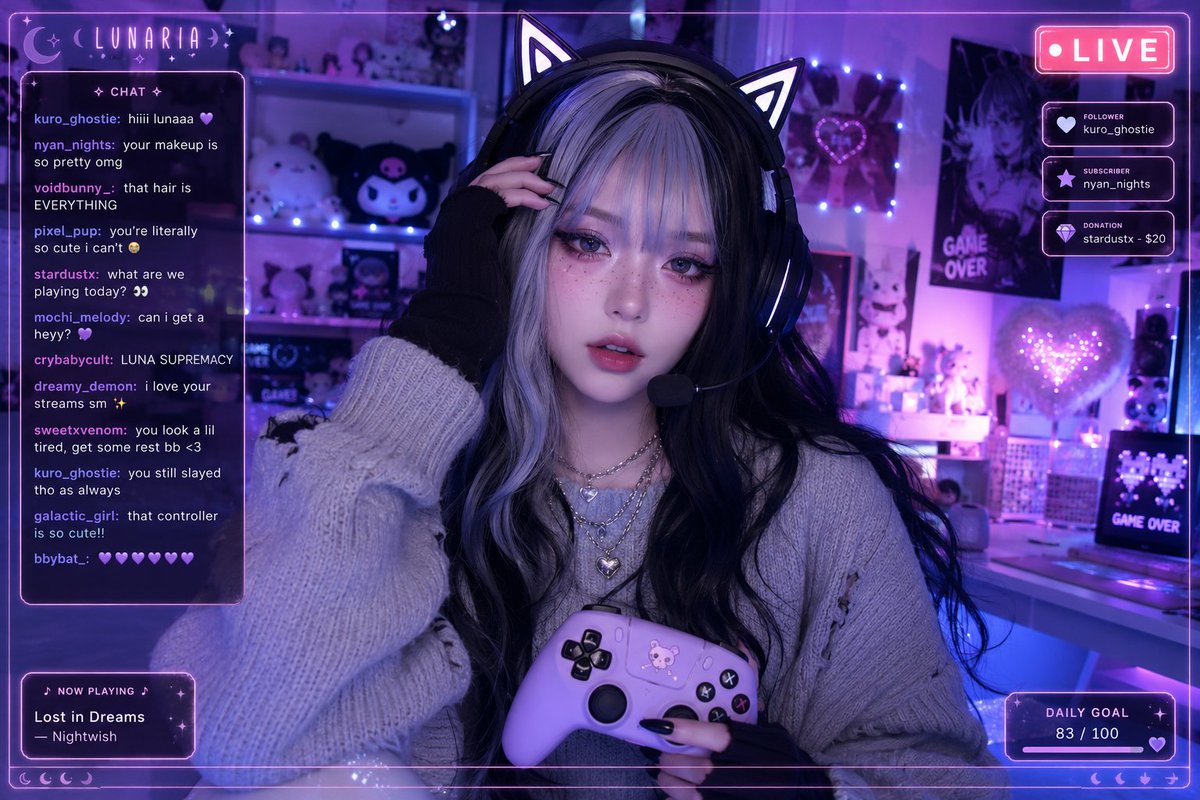 Dreamy Gamer Girl Live Stream Aesthetic