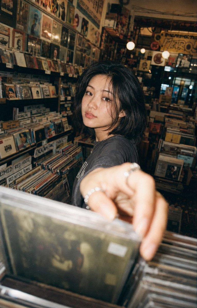 Vintage Record Store Portrait