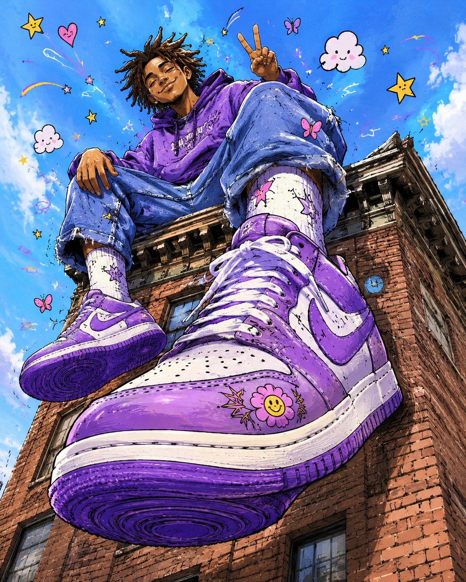 Giant Illustrated Sneaker Ad Campaign