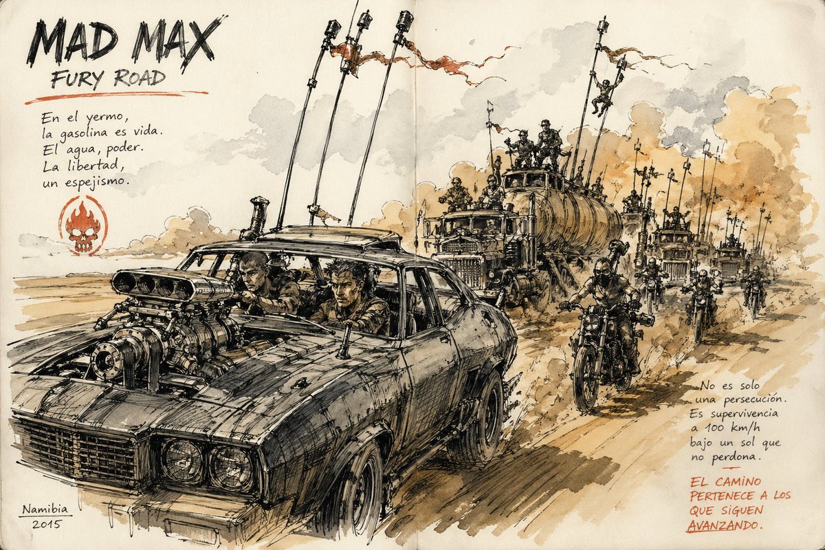 Mad Max Urban Sketching Art Prompt