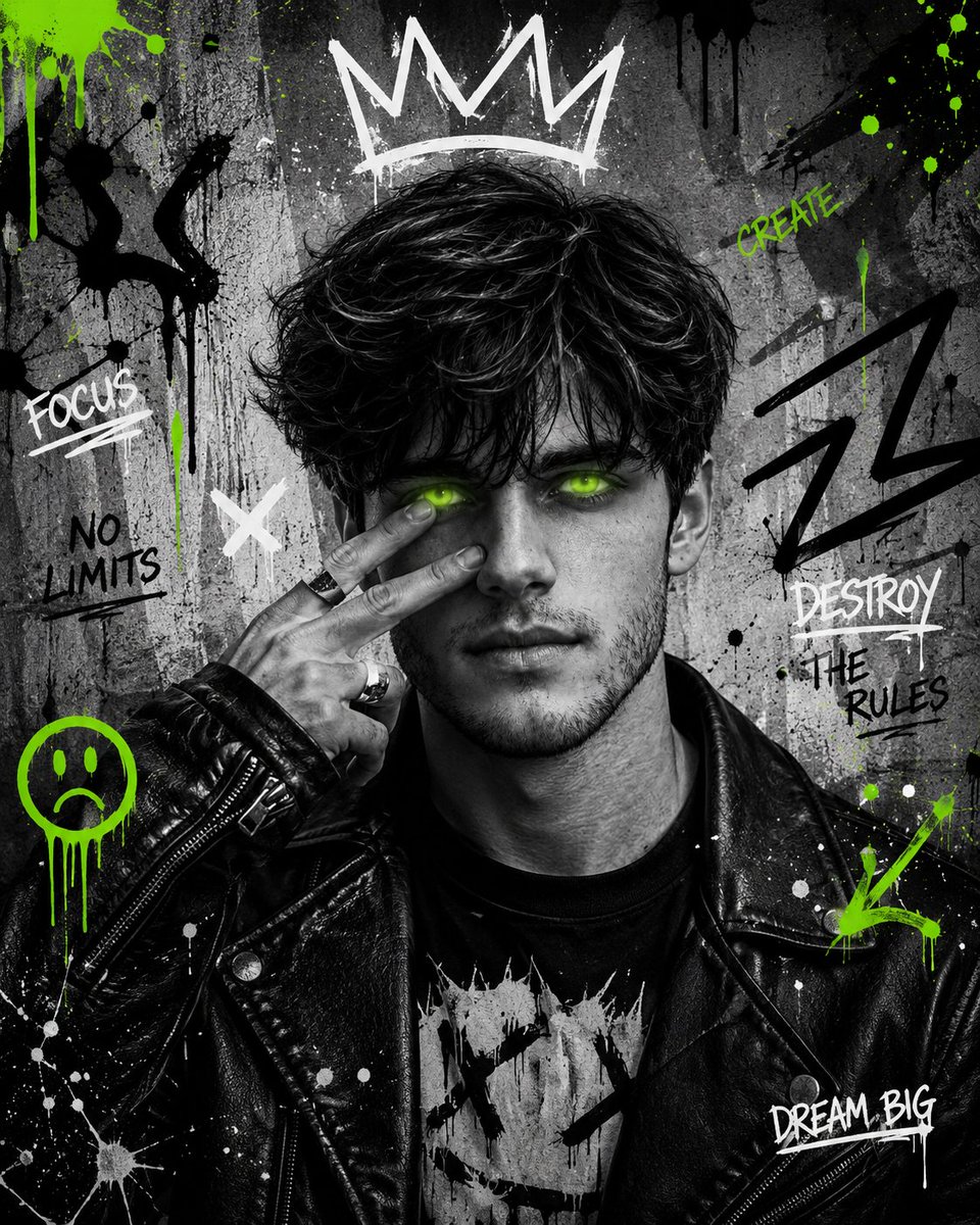 Neon Urban Street Art Portrait