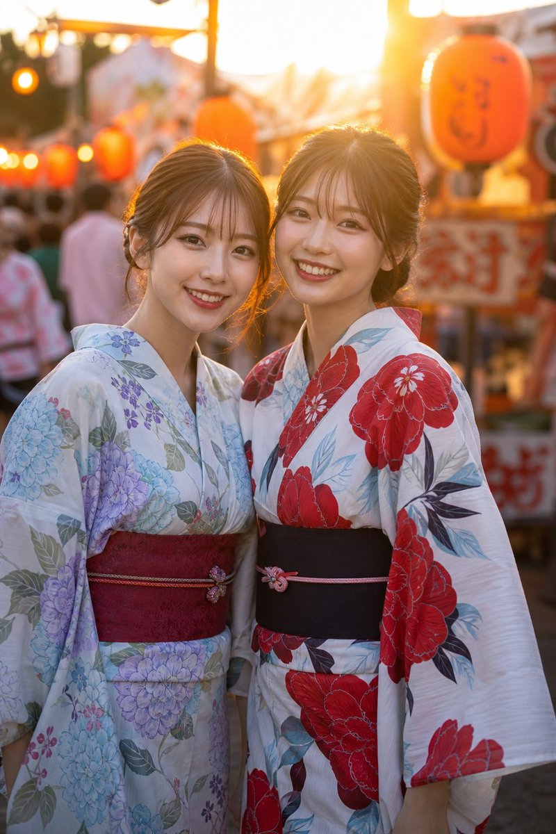 Yukata Friends Summer Festival Portrait