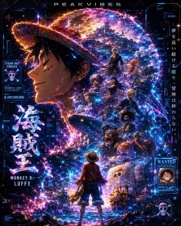 Cyberpunk Anime Adventurer Double Exposure