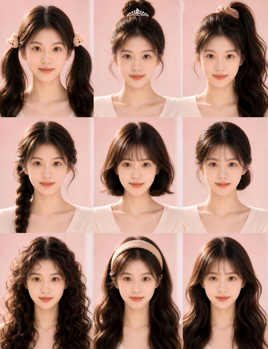 Nine Hairstyle Try On Collage