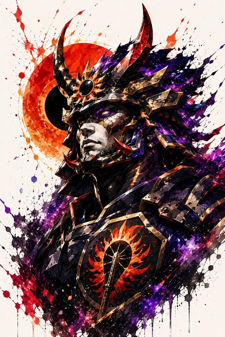 Demon Mask Samurai Portrait